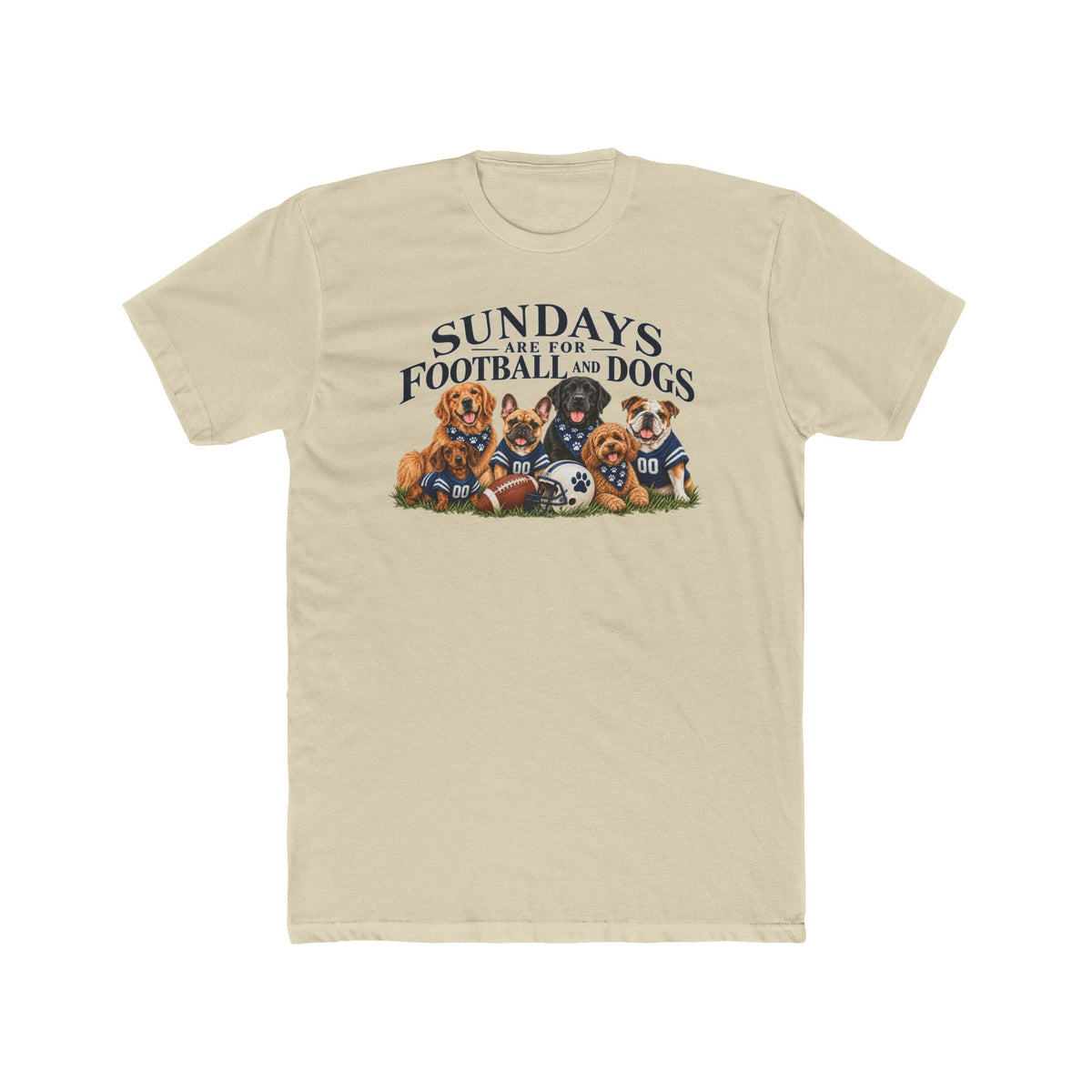 Sundays Are for Football and Dogs Graphic Tee — Crew Shirt