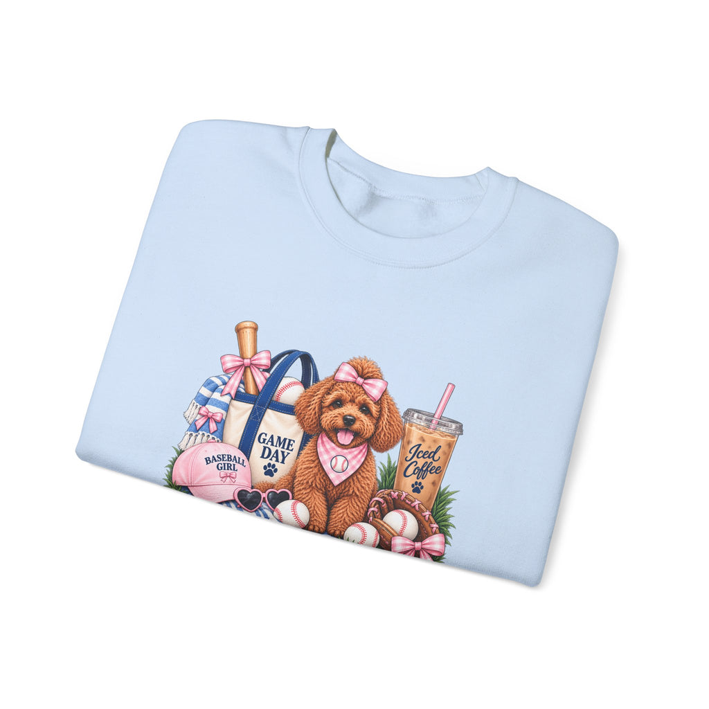 Poodle Baseball Crewneck Sweatshirt