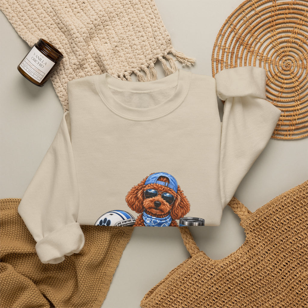 Toy Poodle Football Crewneck Sweatshirt