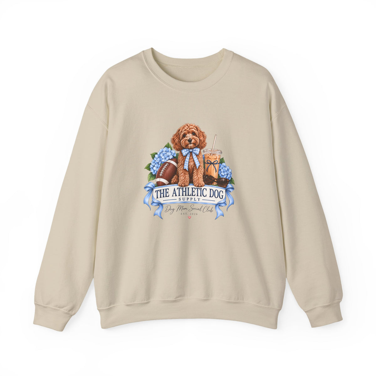 Dog Mom Football Crewneck Sweatshirt