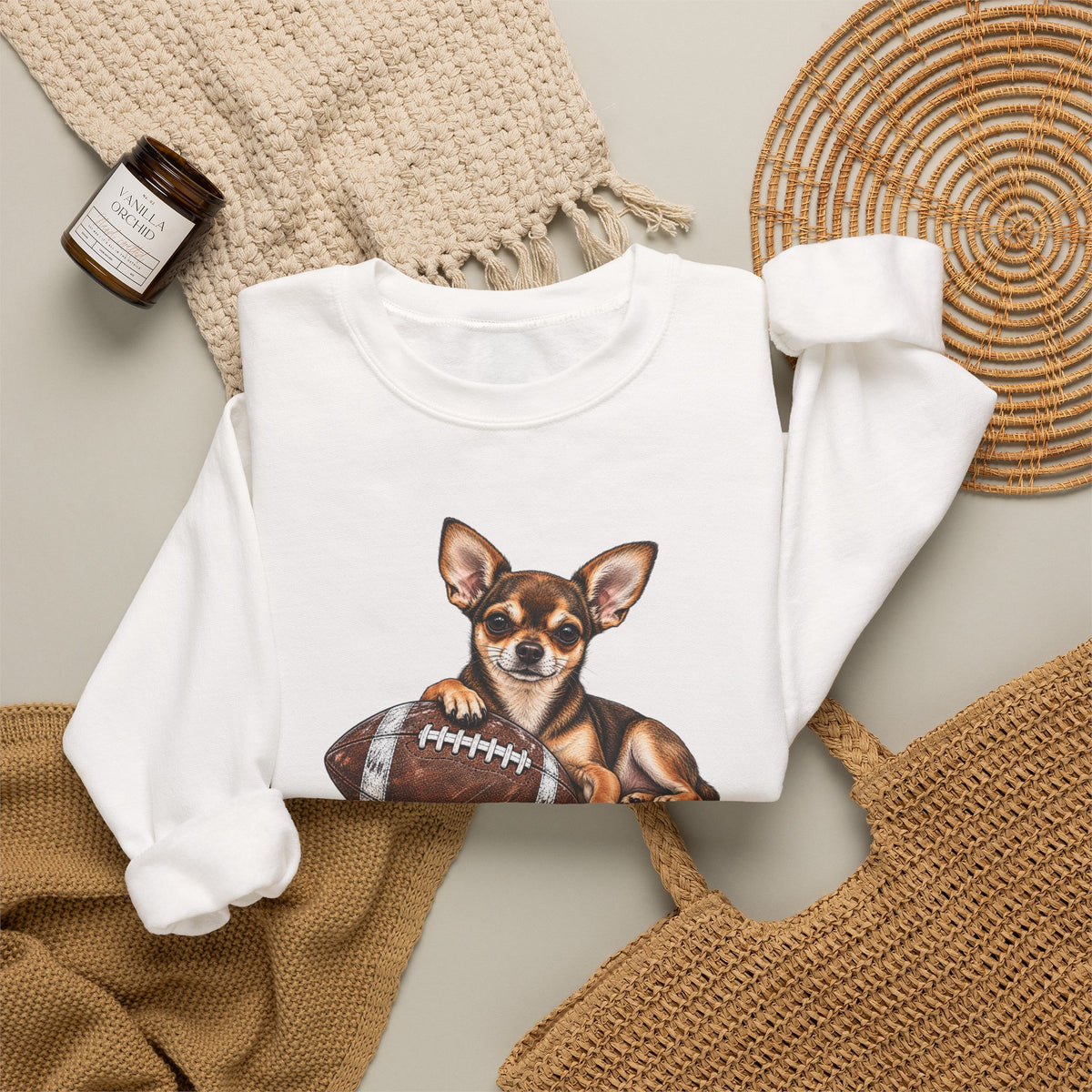 Chihuahua Football Crewneck Sweatshirt