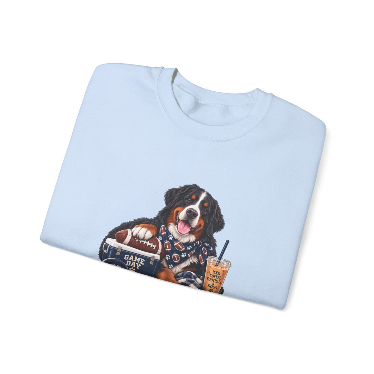 Bernese Mountain Dog Football Crewneck Sweatshirt