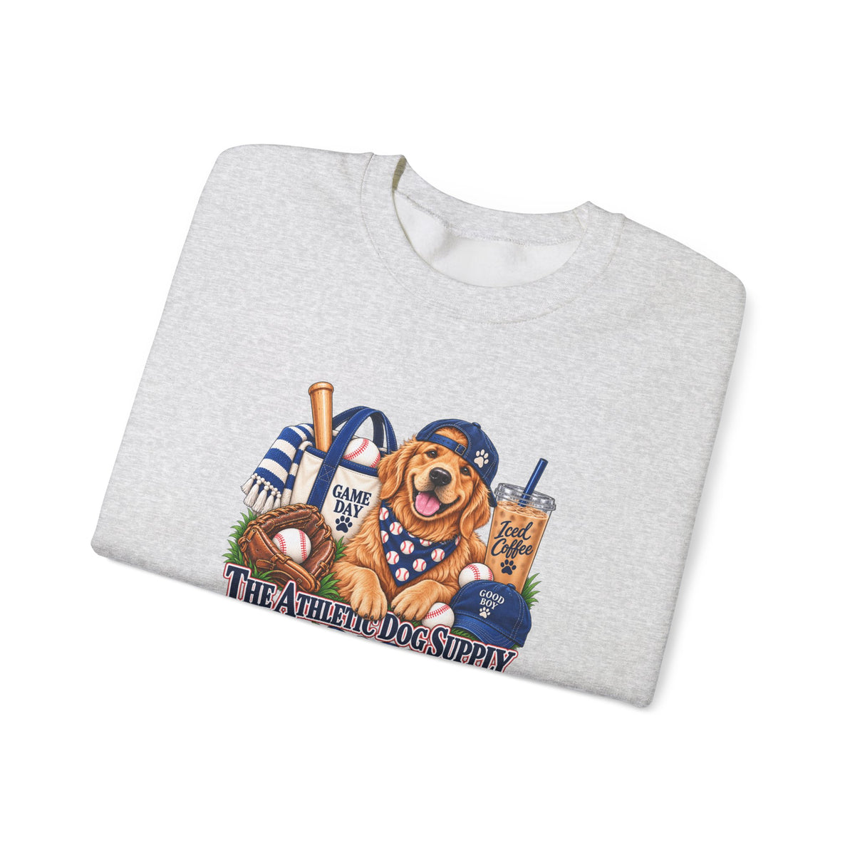 Golden Retriever Baseball Crewneck Sweatshirt