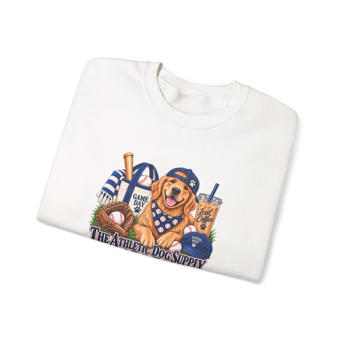 Golden Retriever Baseball Crewneck Sweatshirt