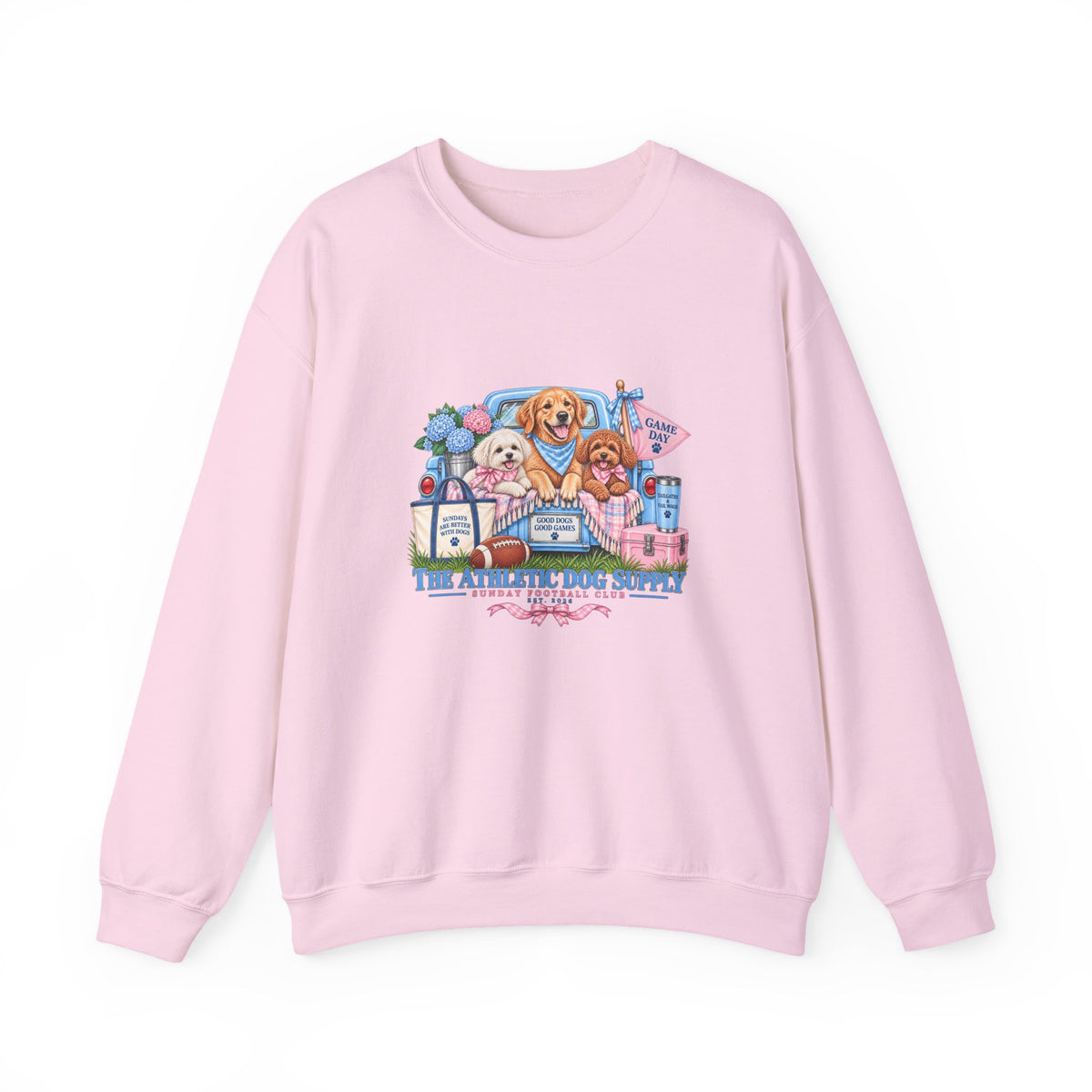 Dog Trio Football Crewneck Sweatshirt