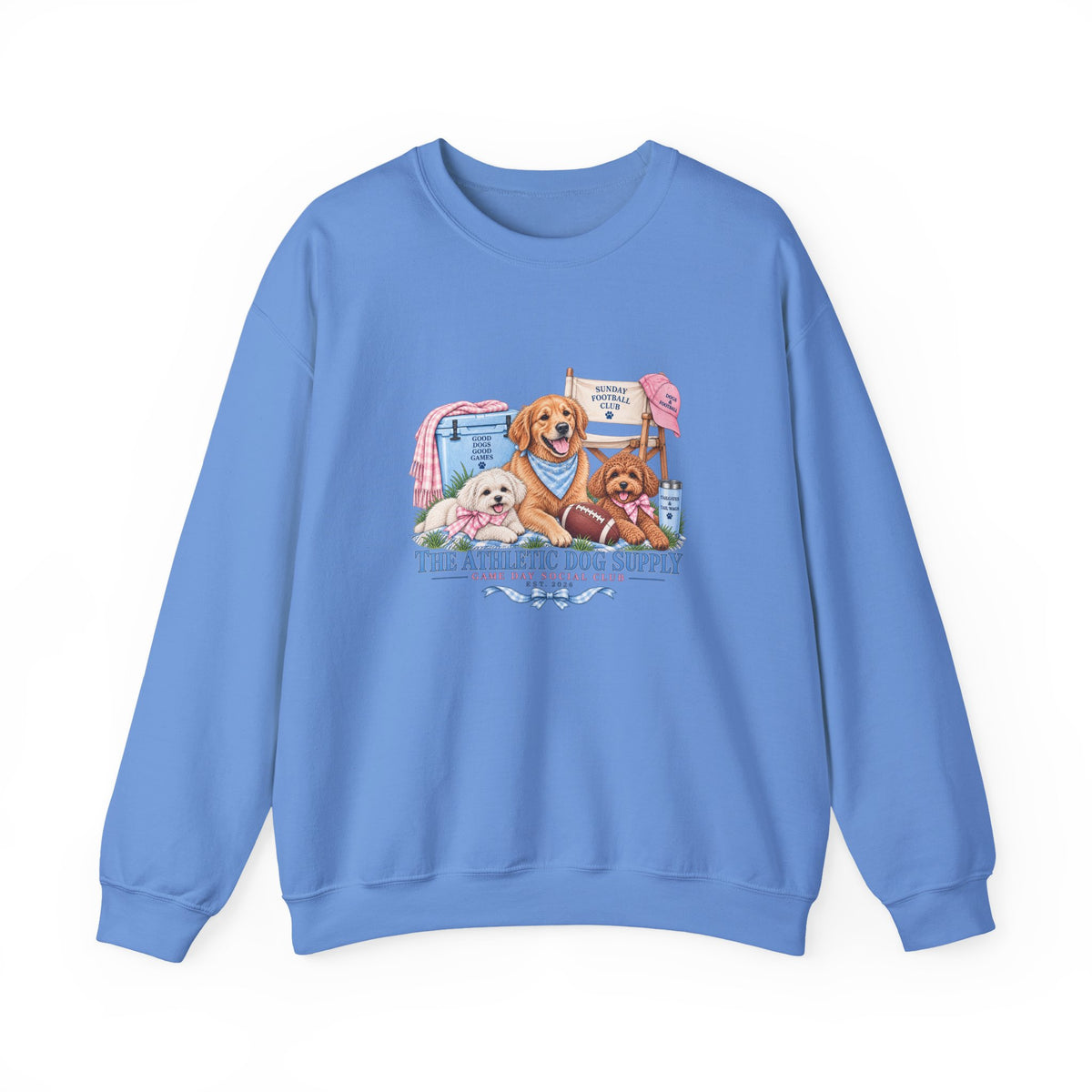 Dog Trio Football Crewneck Sweatshirt