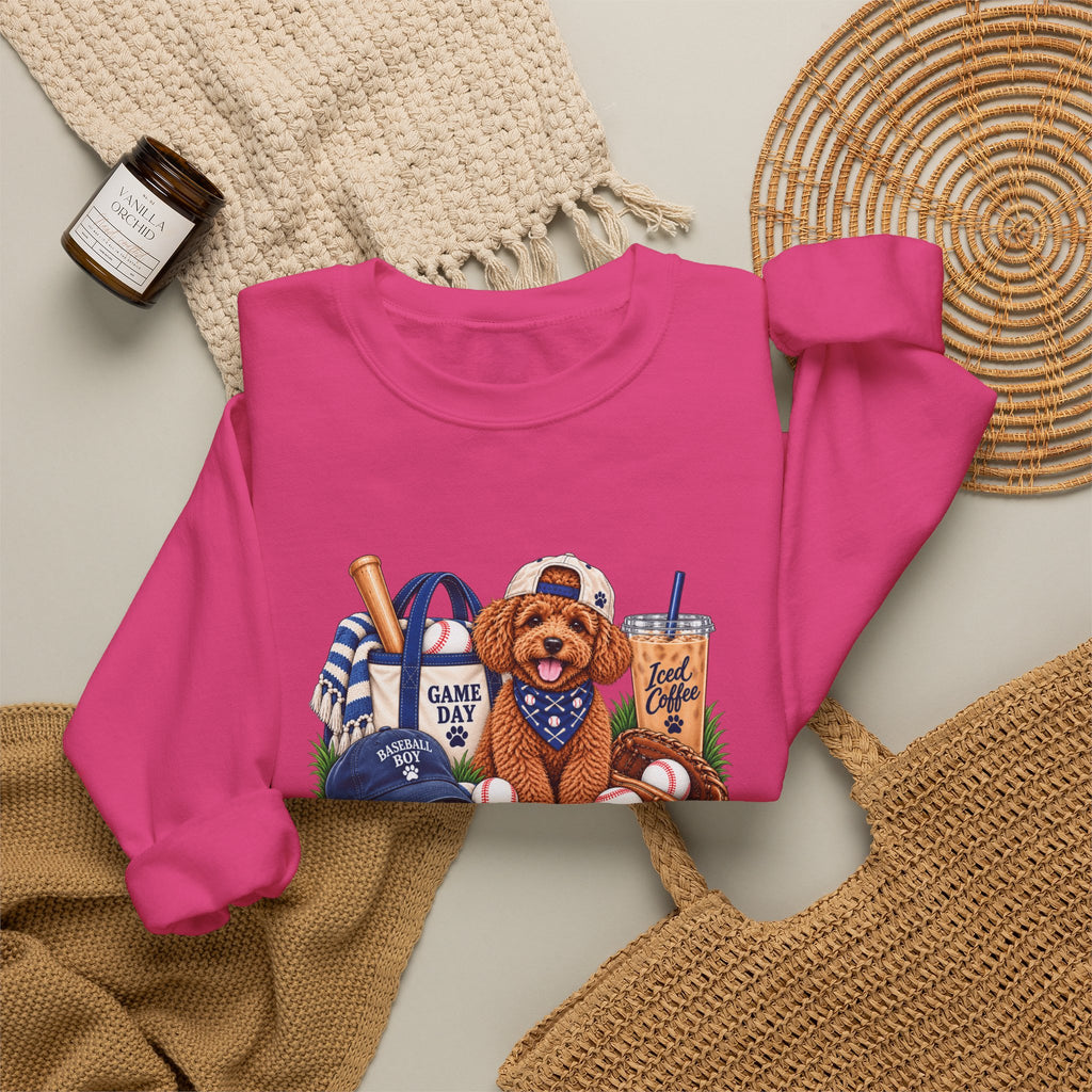 Poodle Baseball Crewneck Sweatshirt