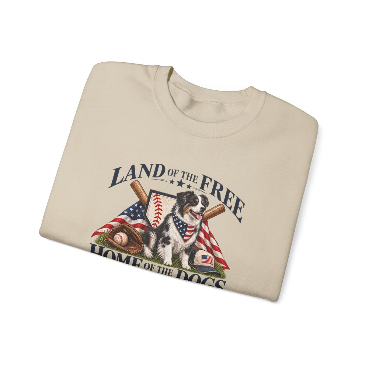 Land of the Free Home of the Dogs Crewneck Sweatshirt