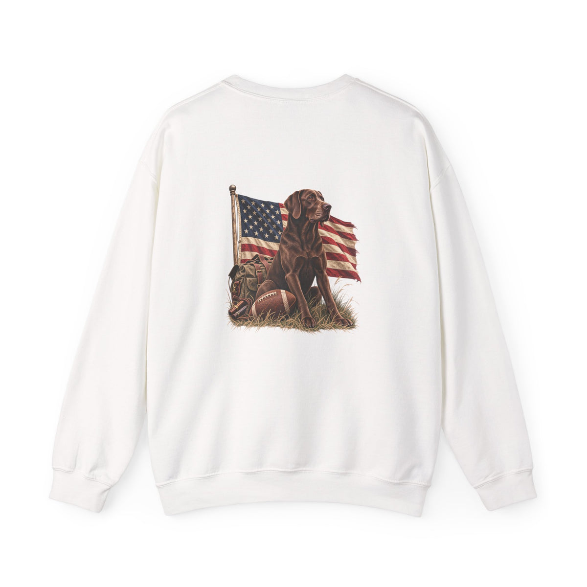 Patriotic Labrador Football Crewneck Sweatshirt