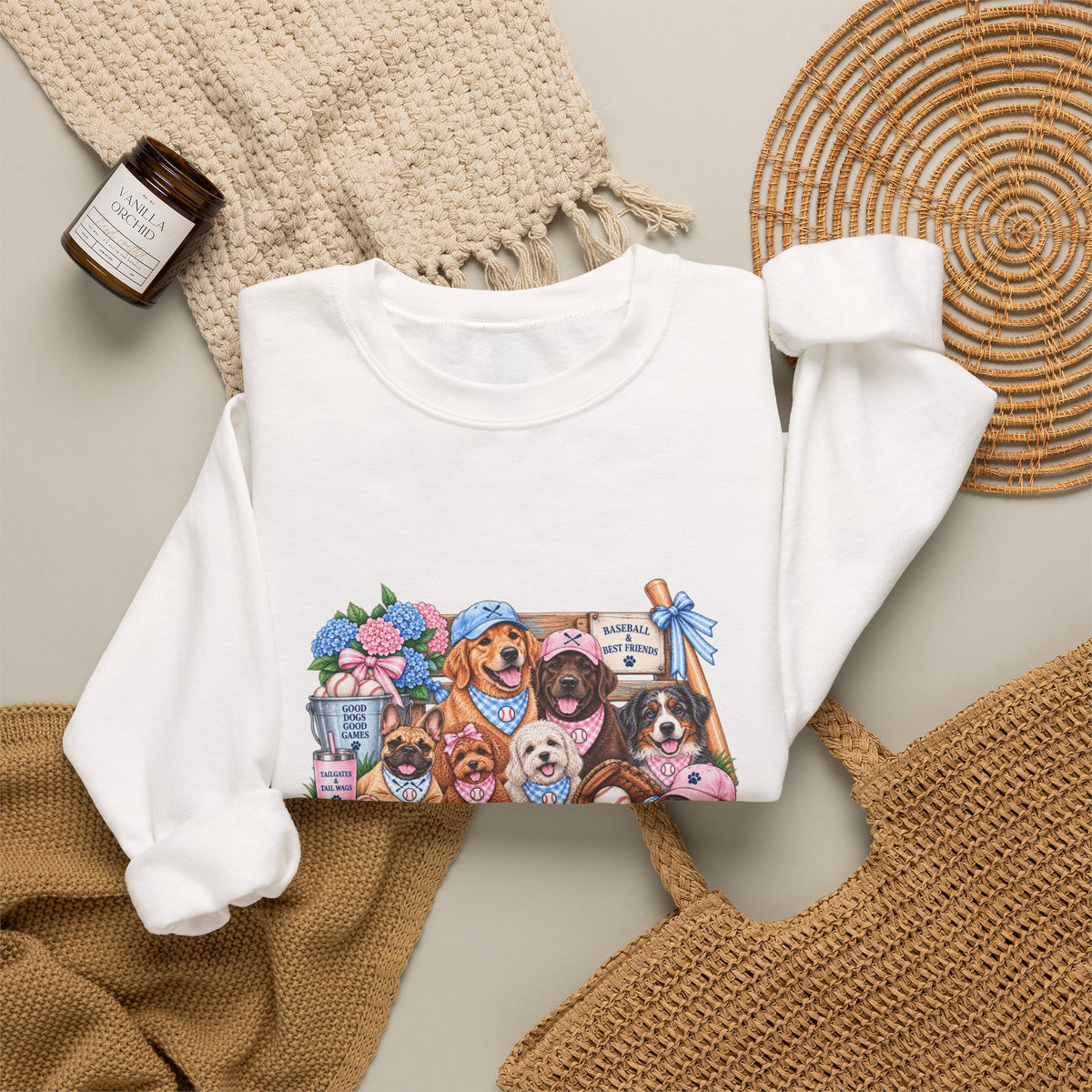 Dog Lover Baseball Crewneck Sweatshirt