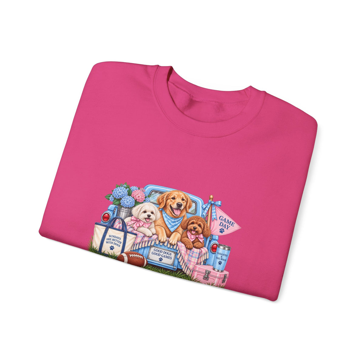 Dog Trio Football Crewneck Sweatshirt