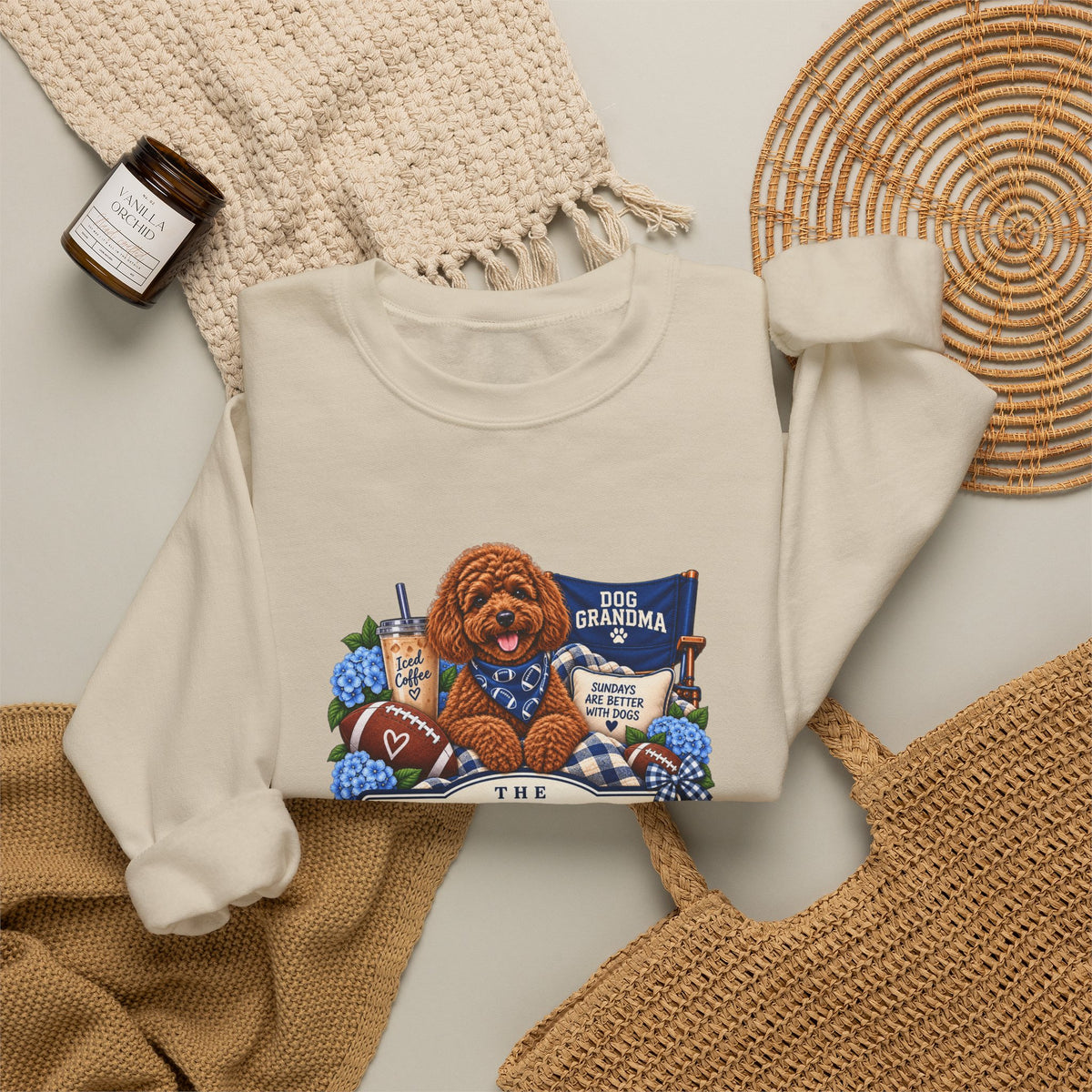 Dog Grandma Football Crewneck Sweatshirt