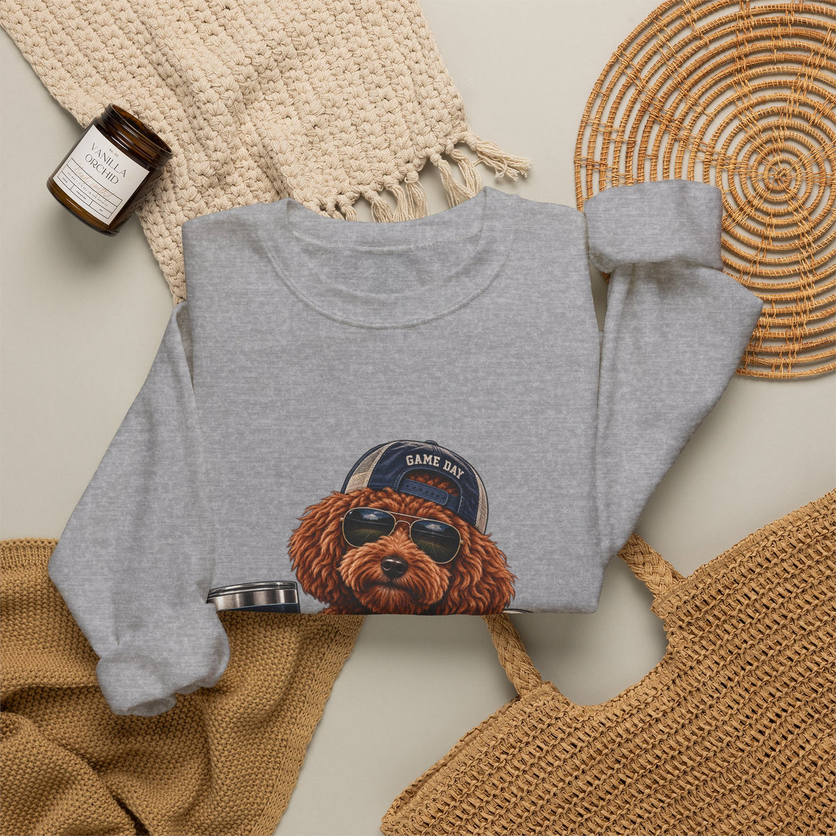 Poodle Football Crewneck Sweatshirt