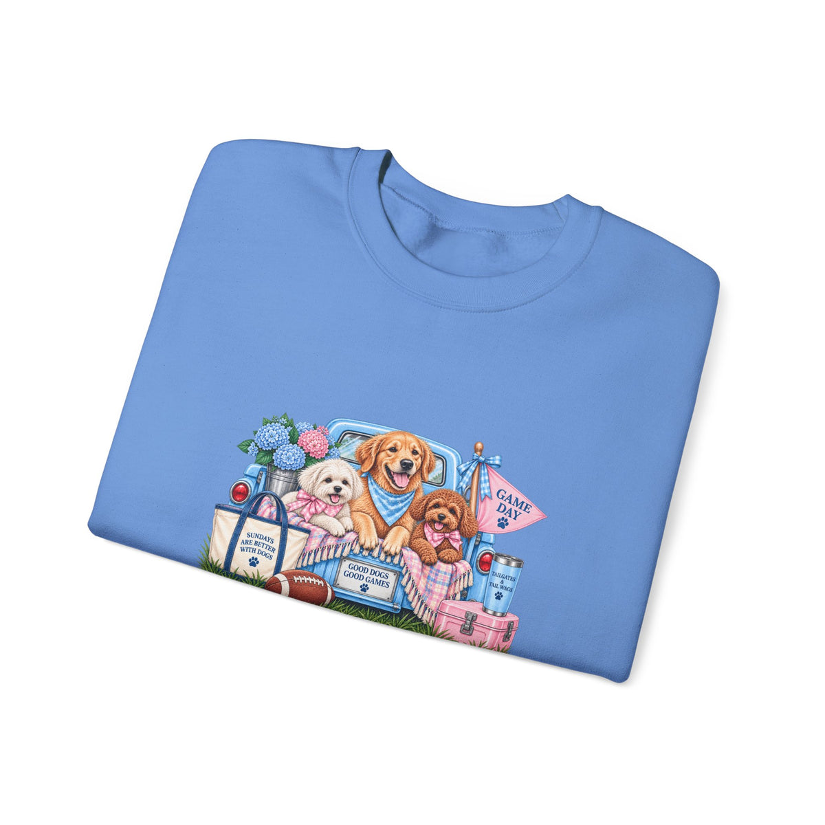 Dog Trio Football Crewneck Sweatshirt