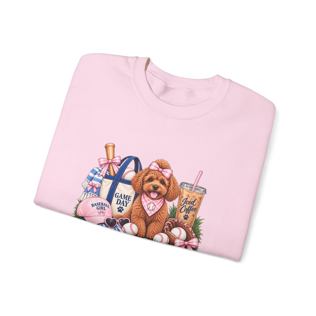 Poodle Baseball Crewneck Sweatshirt
