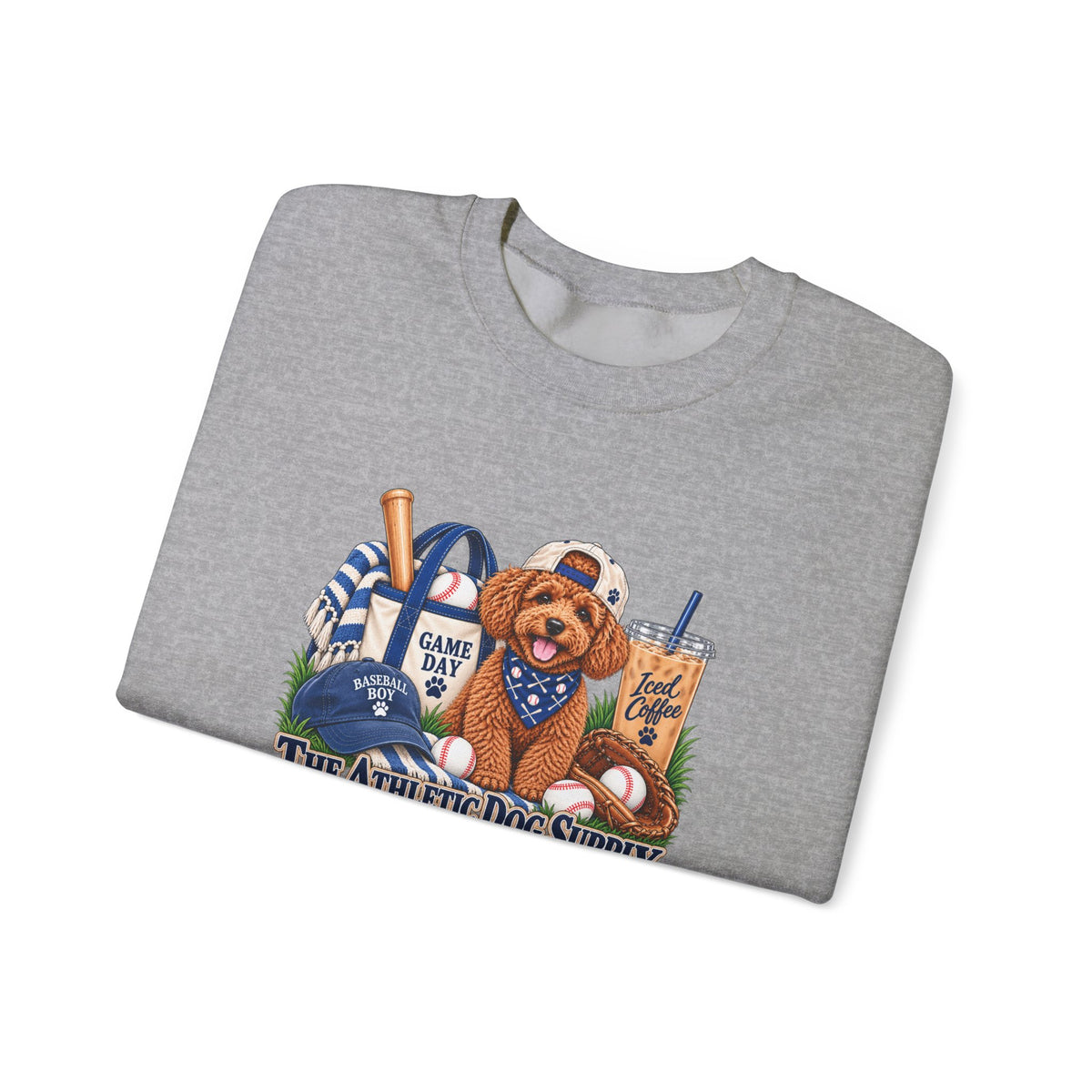 Poodle Baseball Crewneck Sweatshirt