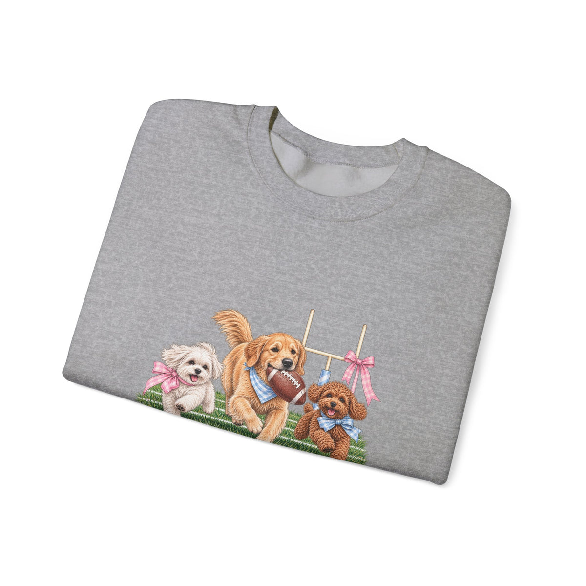 Puppy Trio Football Crewneck Sweatshirt