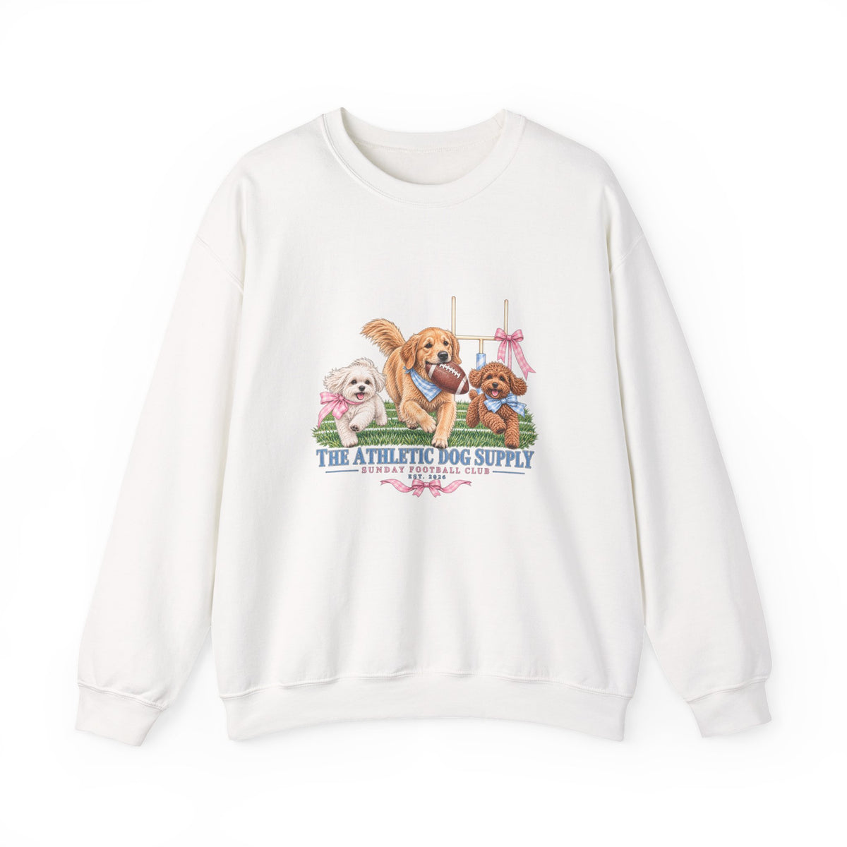 Dog Trio Football Crewneck Sweatshirt