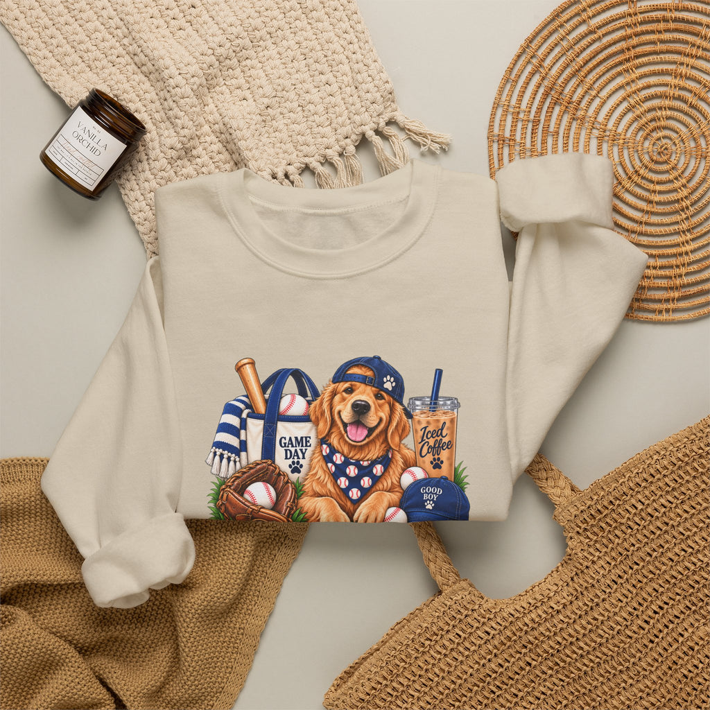 Golden Retriever Baseball Crewneck Sweatshirt
