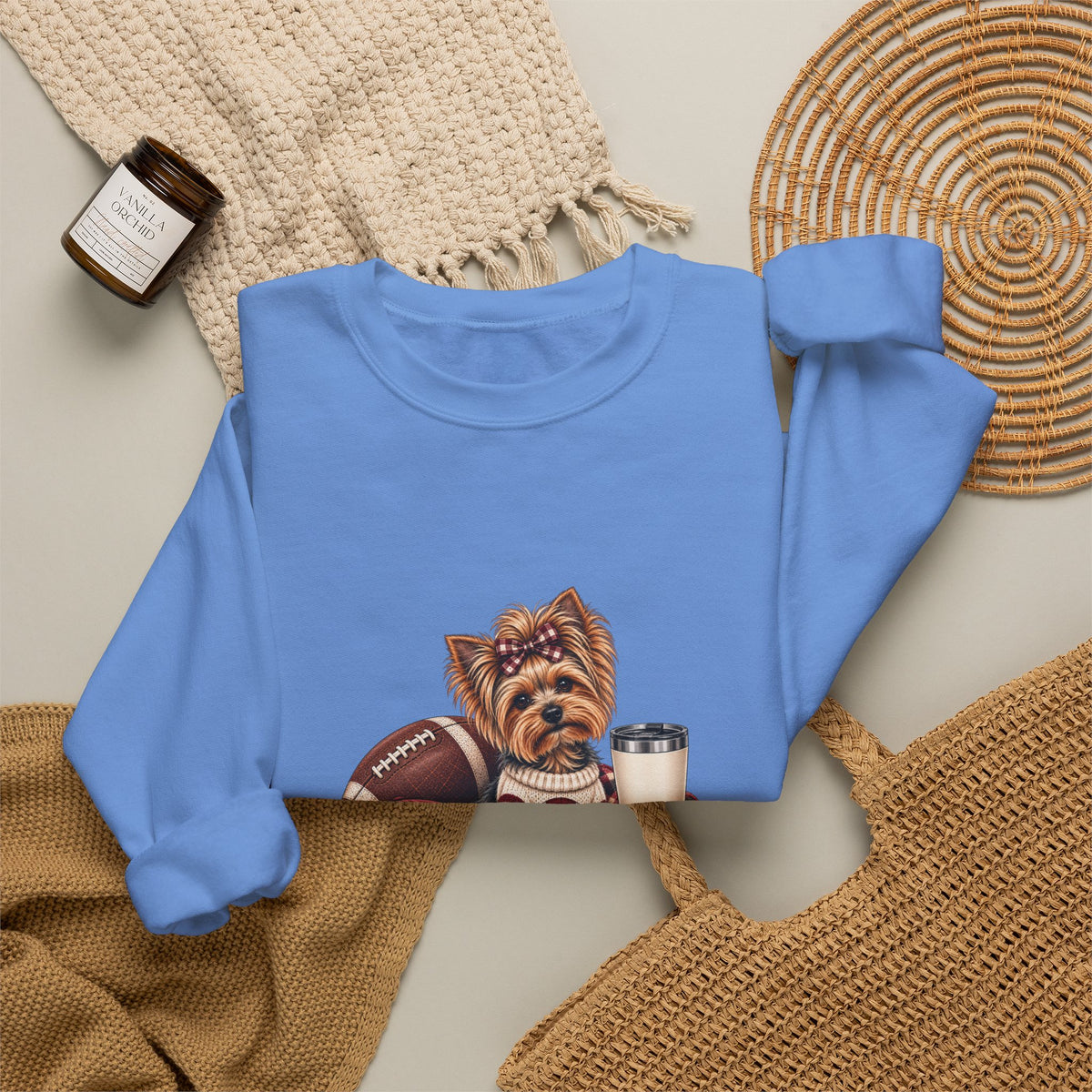 Yorkie Football Crewneck Sweatshirt