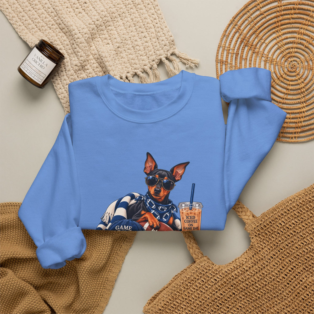 Doberman Football Crewneck Sweatshirt