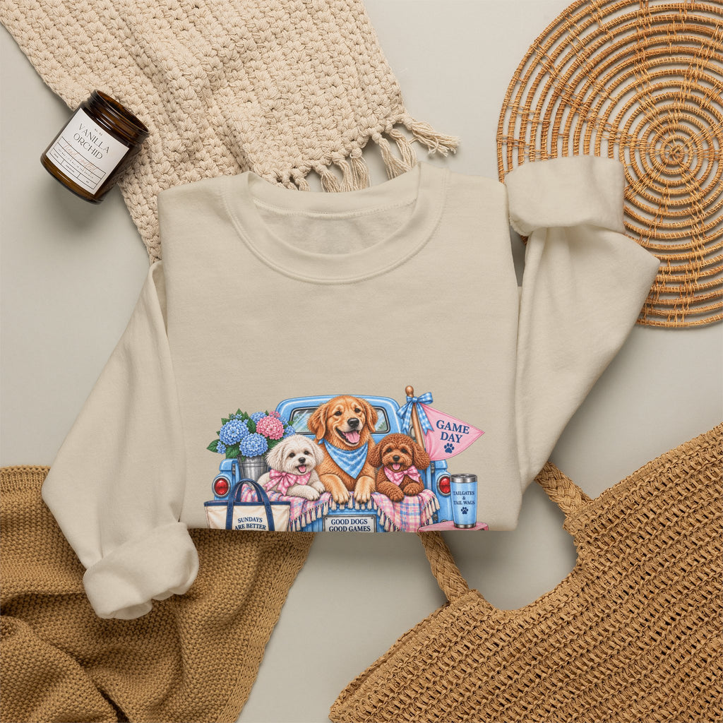 Dog Trio Football Crewneck Sweatshirt