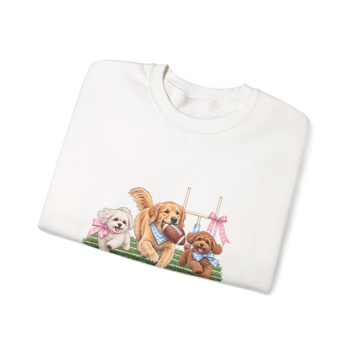 Dog Trio Football Crewneck Sweatshirt