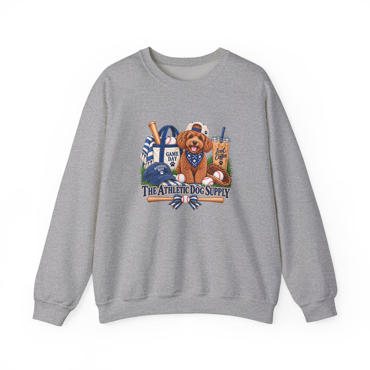 Poodle Baseball Crewneck Sweatshirt