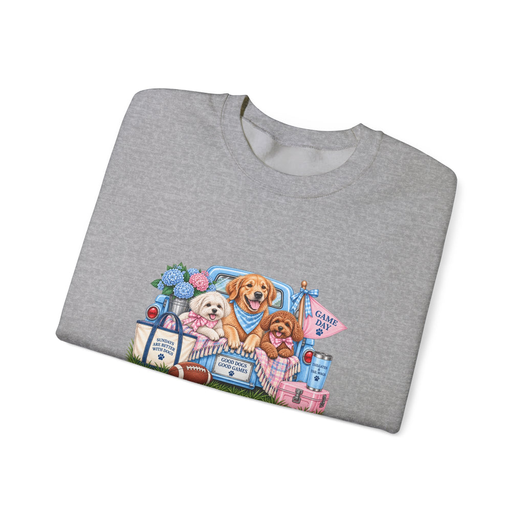 Dog Trio Football Crewneck Sweatshirt