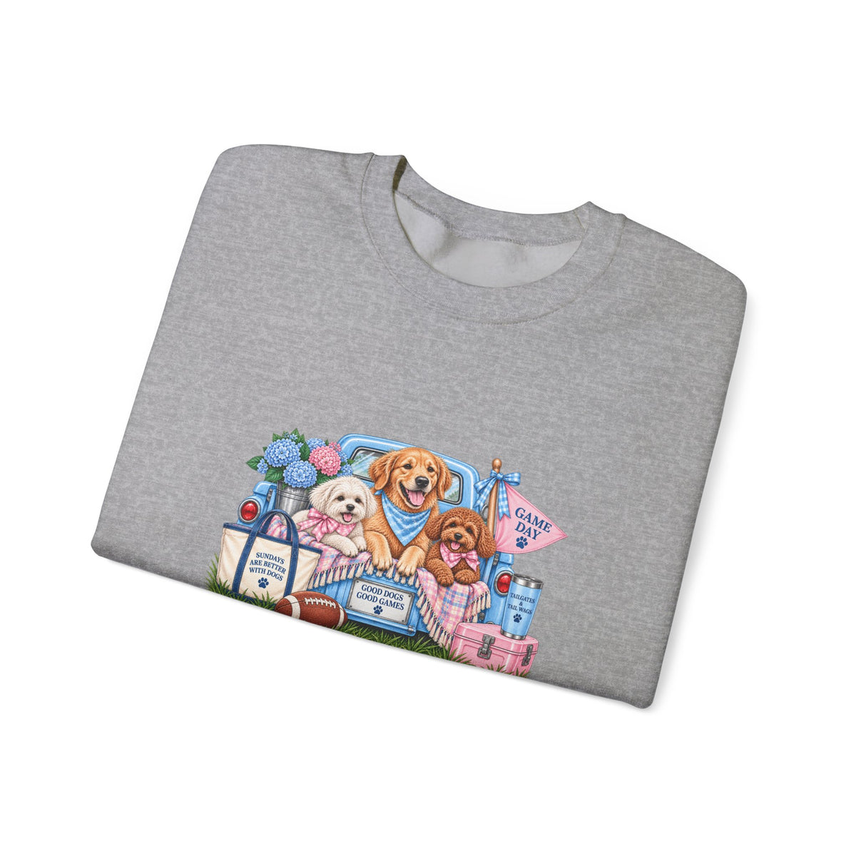 Dog Trio Football Crewneck Sweatshirt