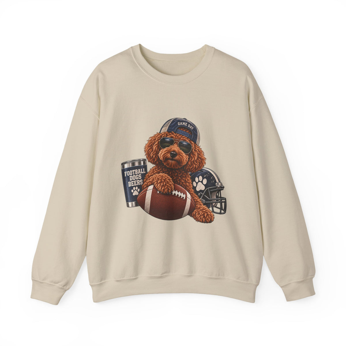 Poodle Football Crewneck Sweatshirt