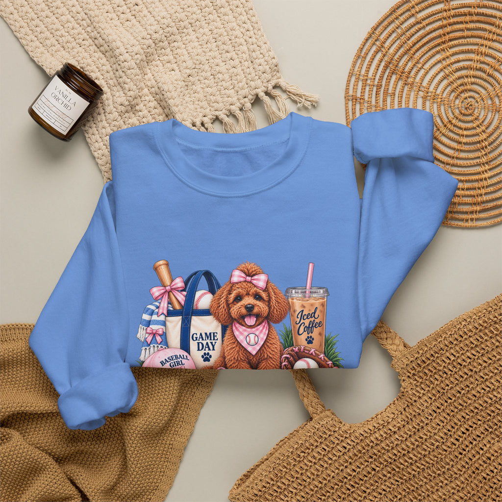 Poodle Baseball Crewneck Sweatshirt