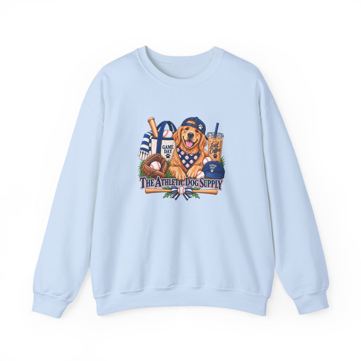 Golden Retriever Baseball Crewneck Sweatshirt