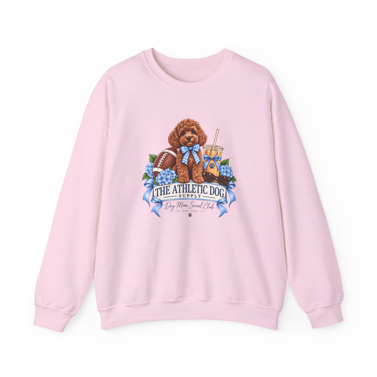 Dog Mom Football Crewneck Sweatshirt