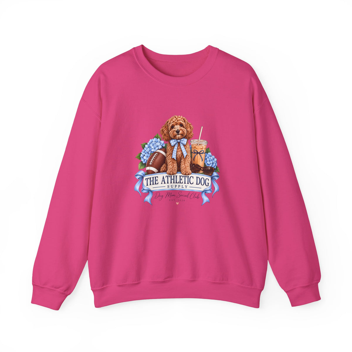 Dog Mom Football Crewneck Sweatshirt