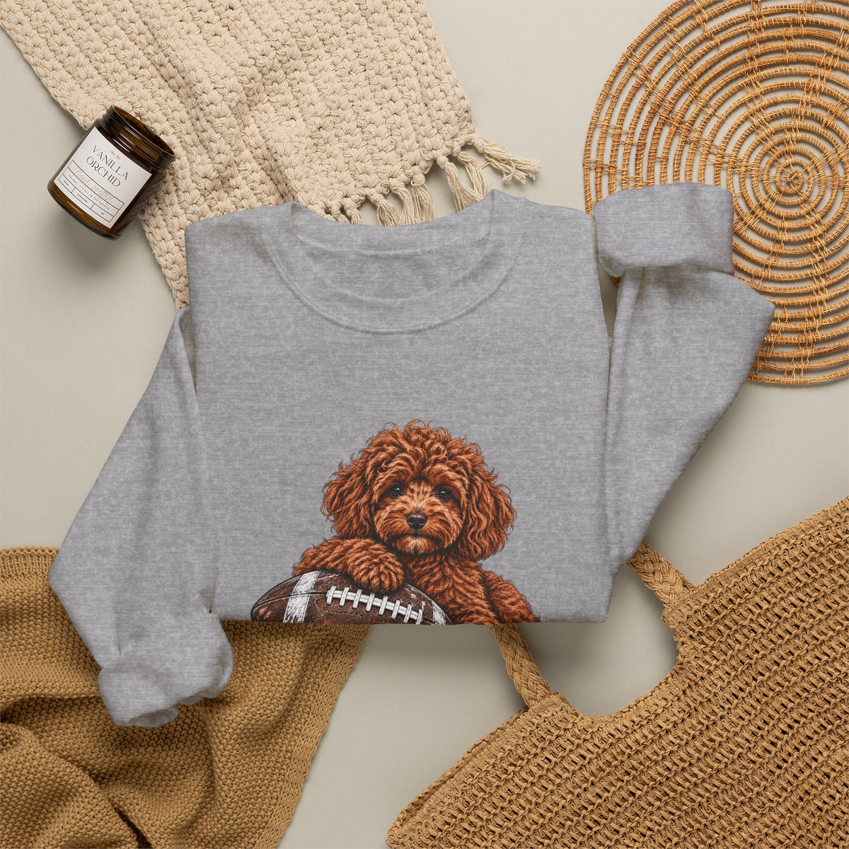 Poodle Football Crewneck Sweatshirt