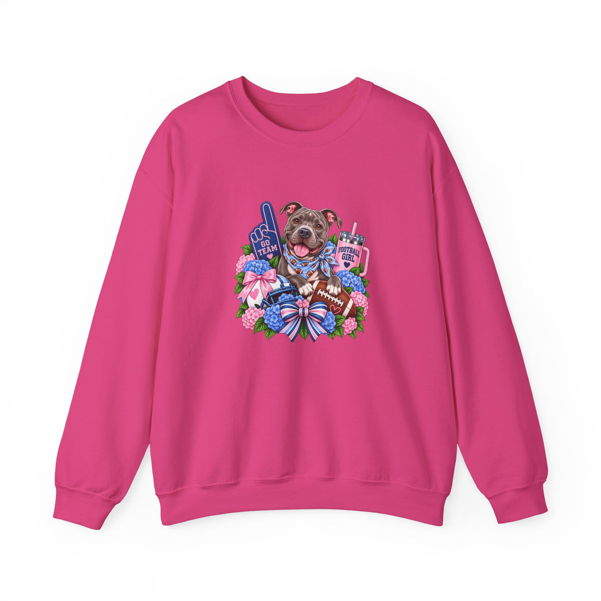 Pit Bull Football Crewneck Sweatshirt