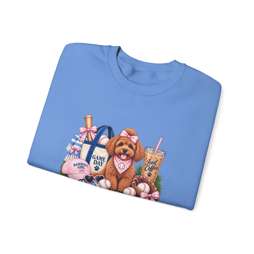 Poodle Baseball Crewneck Sweatshirt
