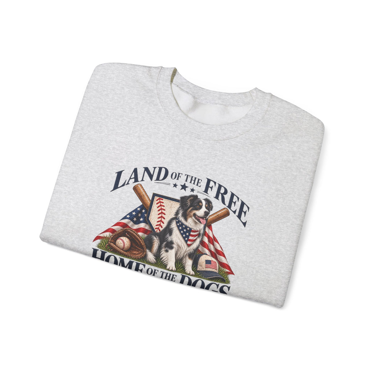 Land of the Free Home of the Dogs Crewneck Sweatshirt