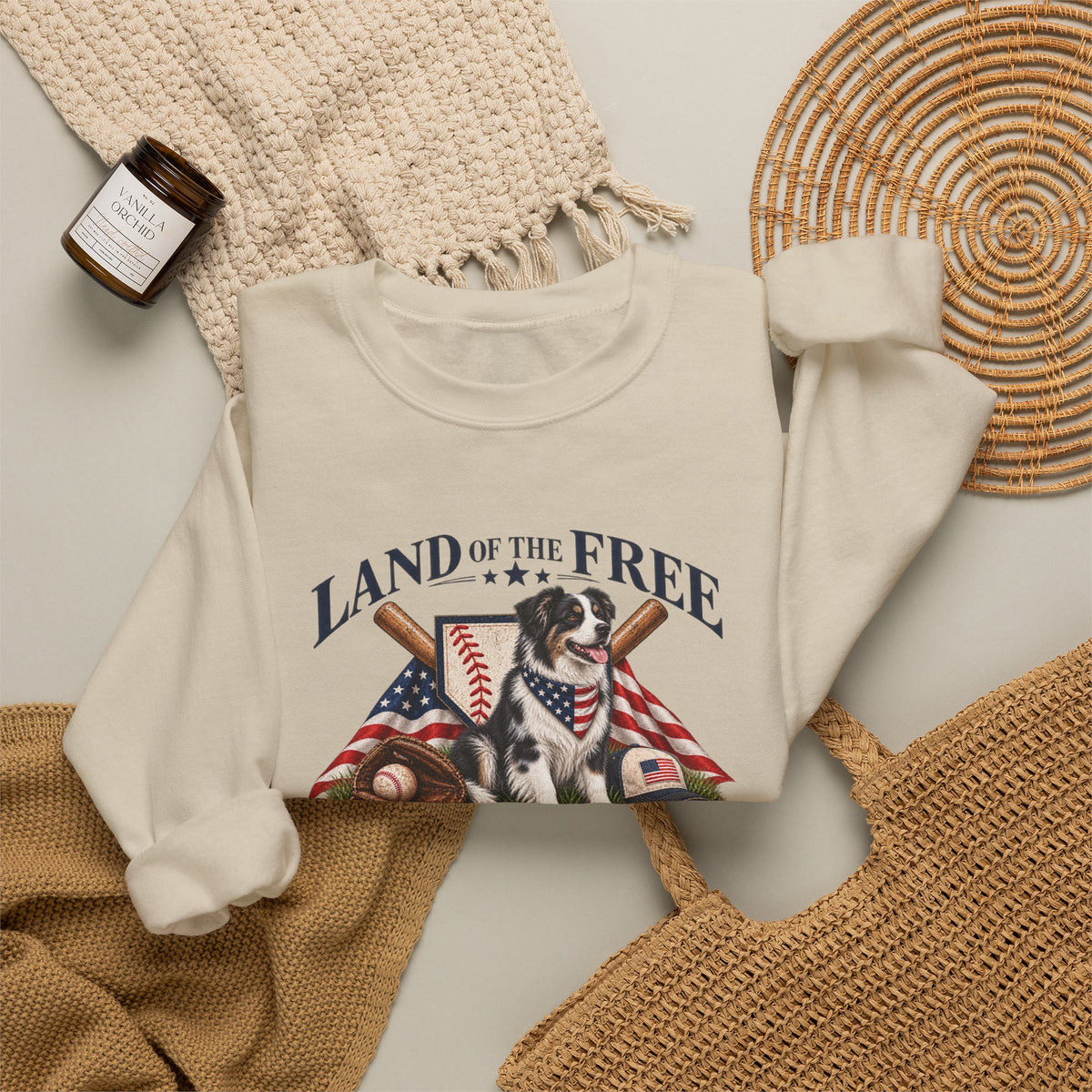 Land of the Free Home of the Dogs Crewneck Sweatshirt