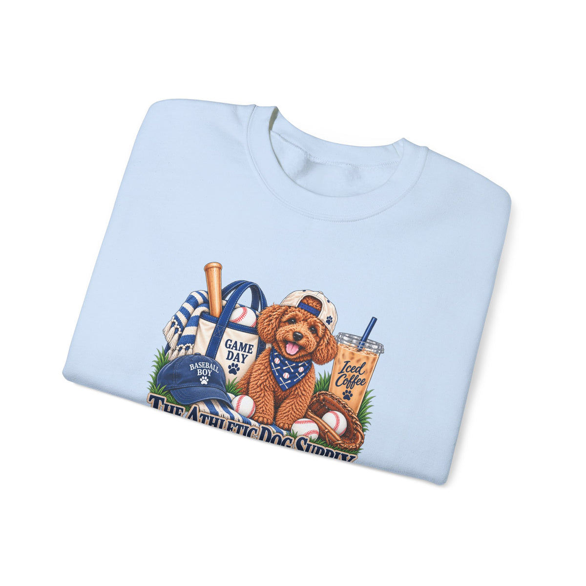 Poodle Baseball Crewneck Sweatshirt