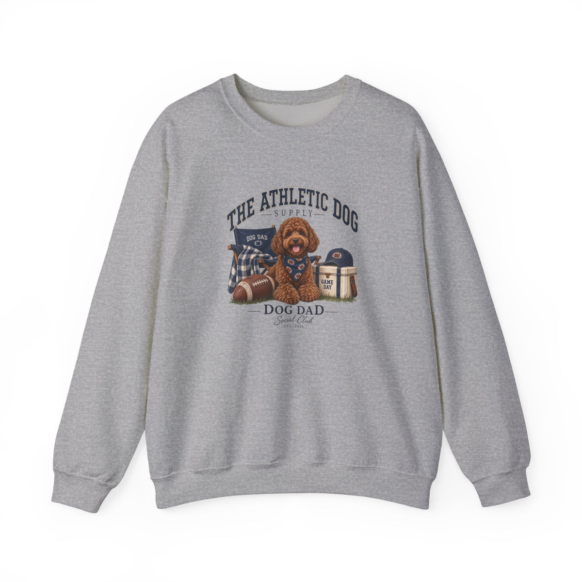 Dog Dad Football Crewneck Sweatshirt