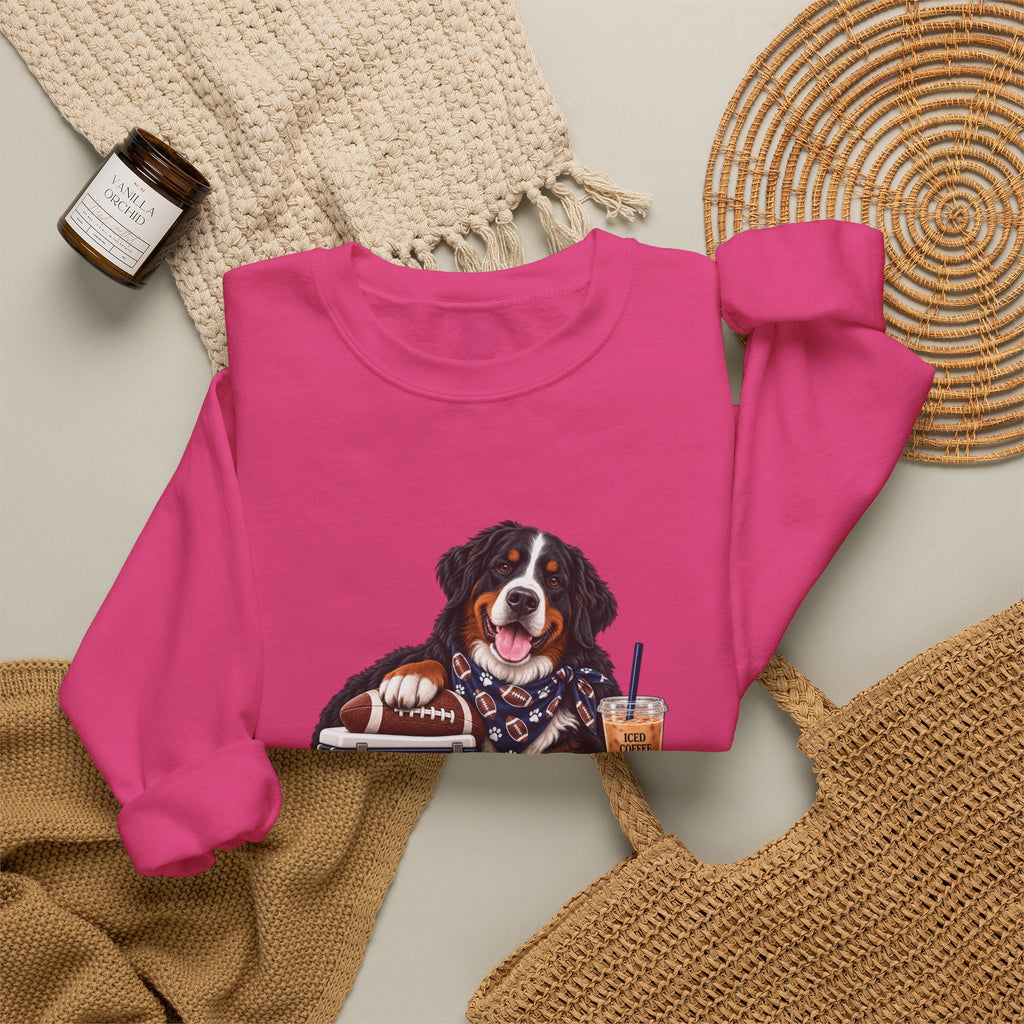 Bernese Mountain Dog Football Crewneck Sweatshirt