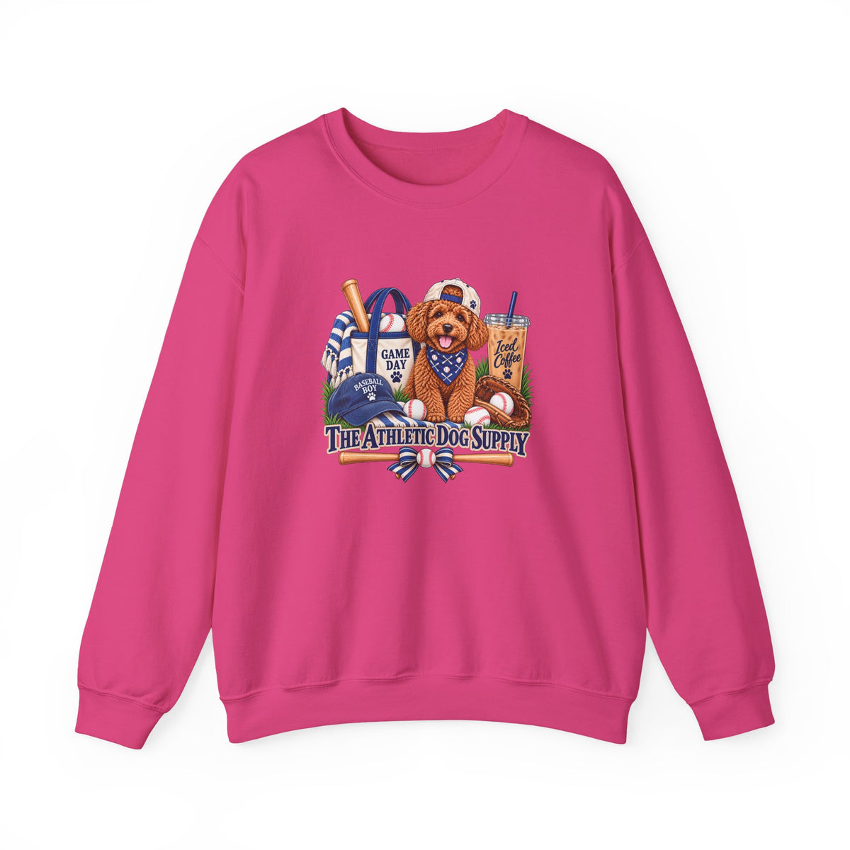 Poodle Baseball Crewneck Sweatshirt