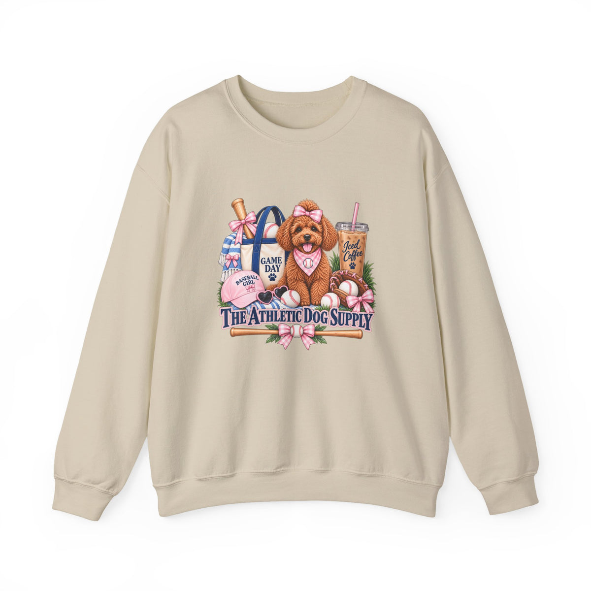 Poodle Baseball Crewneck Sweatshirt