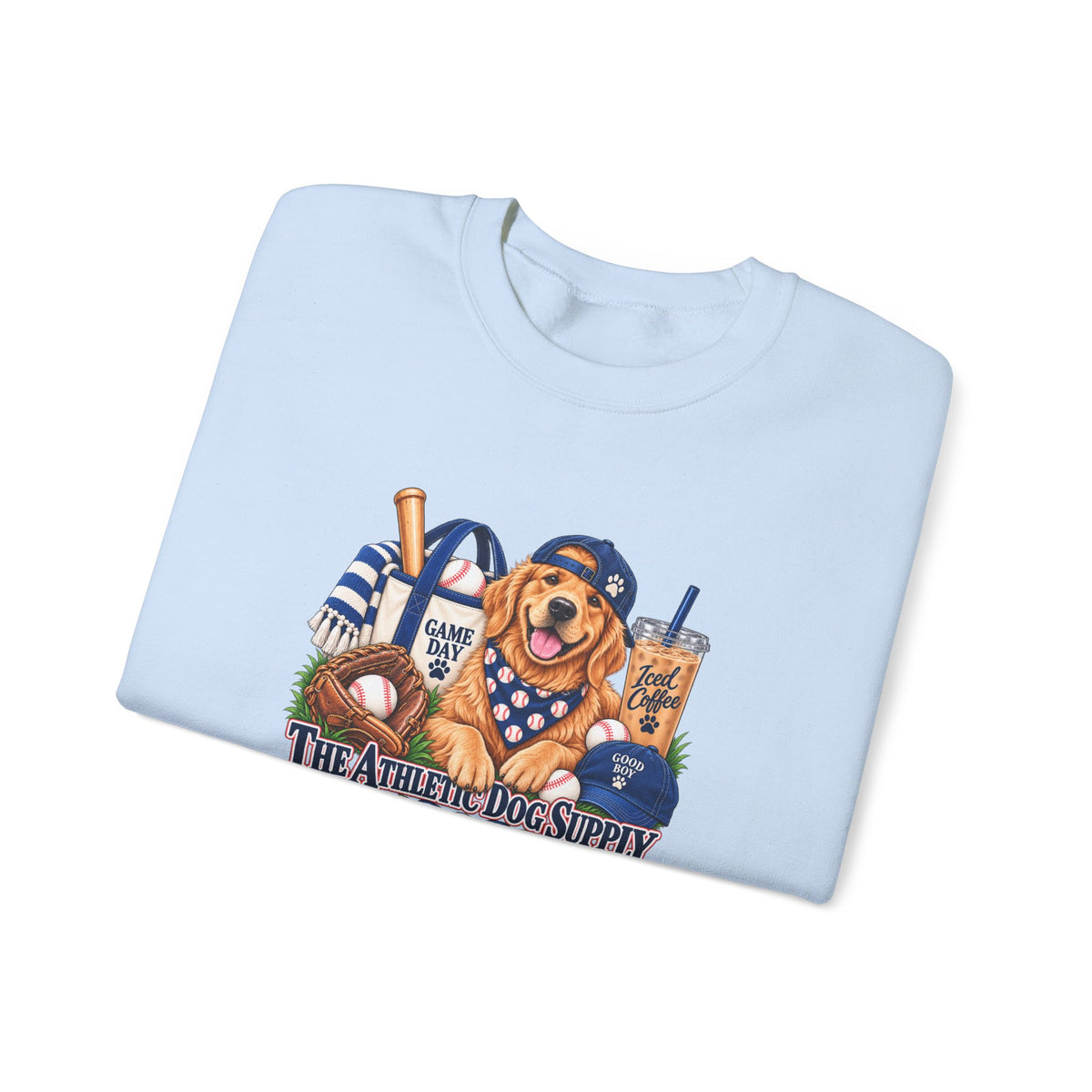 Golden Retriever Baseball Crewneck Sweatshirt