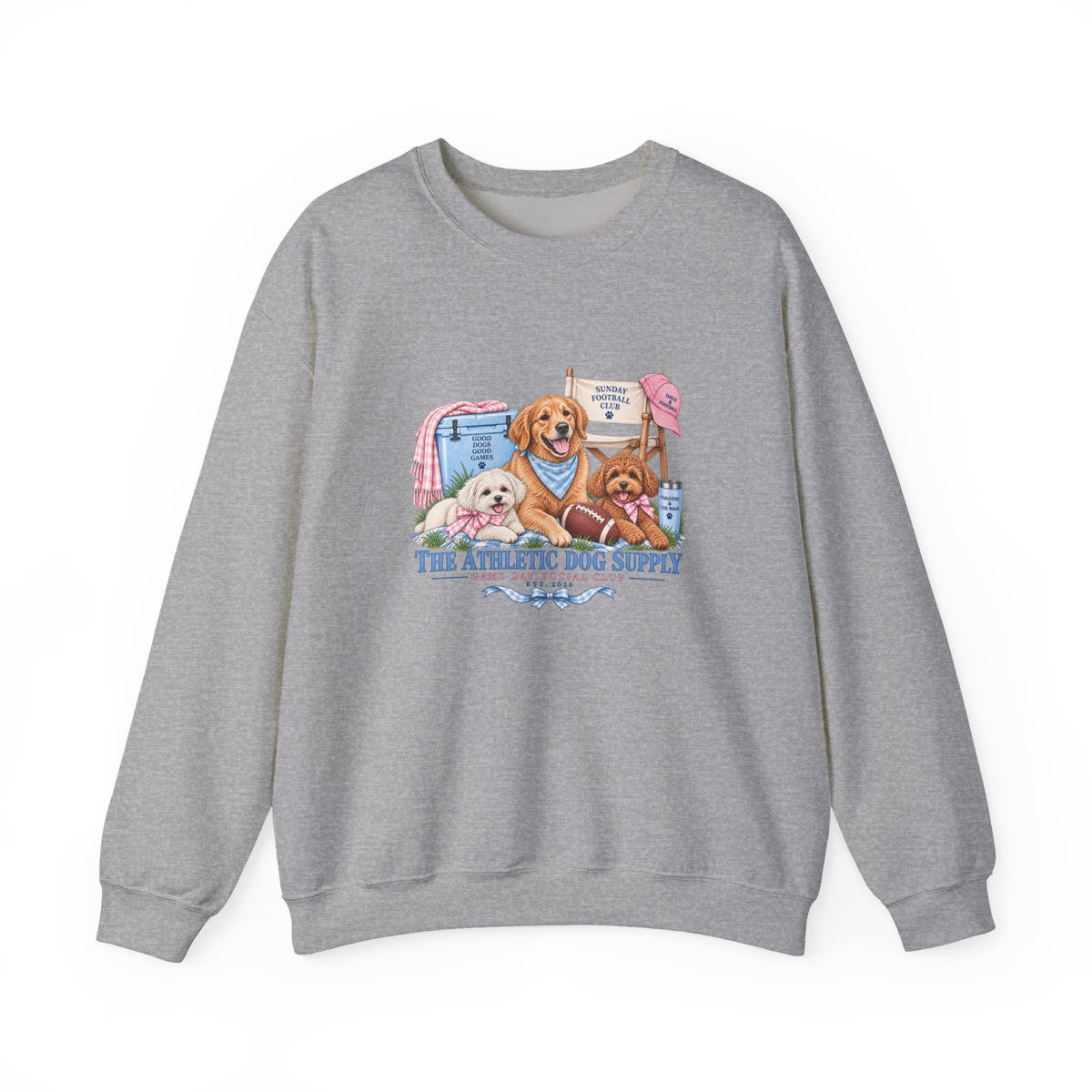 Dog Trio Football Crewneck Sweatshirt