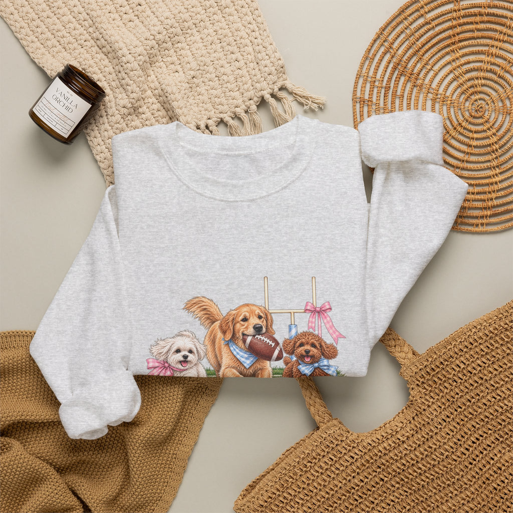 Dog Trio Football Crewneck Sweatshirt