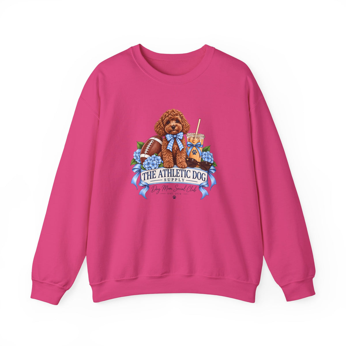 Dog Mom Football Crewneck Sweatshirt
