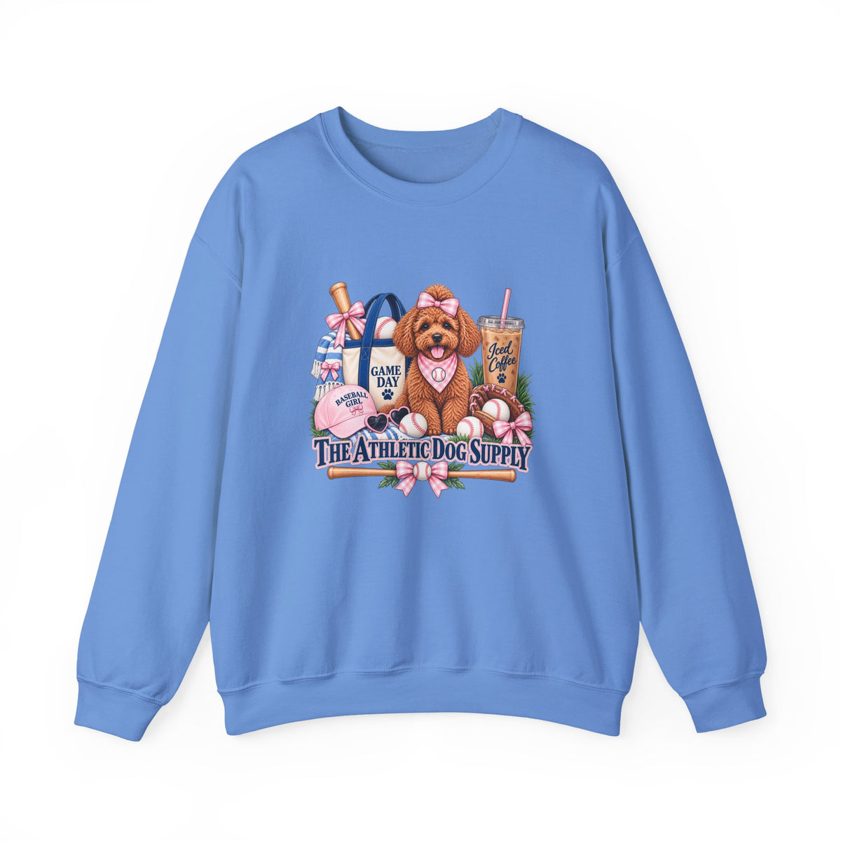 Poodle Baseball Crewneck Sweatshirt